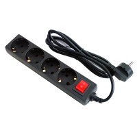 SP4B-250. Сетевой фильтр 4 розетки, 5м черный. 5bites