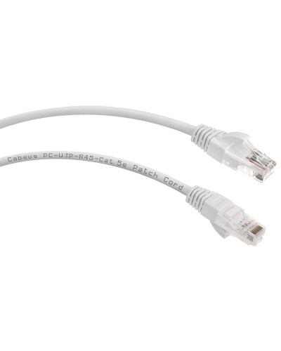 PC-UTP-RJ45-Cat.5e-1m-WH (7672c), белый. Патч-корд медный. CABEUS в Хабаровске