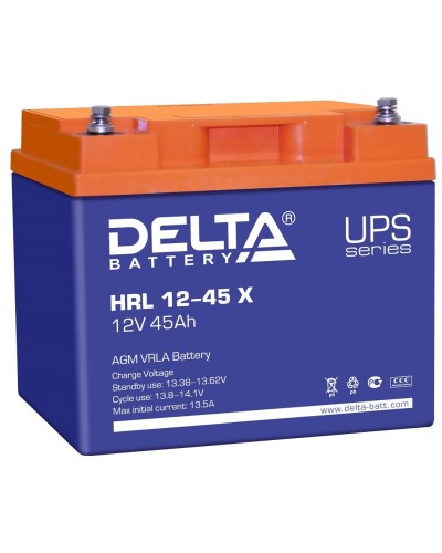 Delta HRL 12-45 X. Аккумулятор герметичный свинцово-кислотный. Delta в Хабаровске