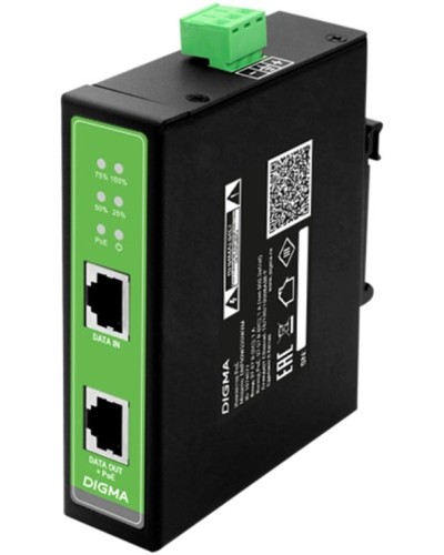 DNP90W48GDXM 10/100/1000BASE-T 90Вт 37-57В(DC). Инжектор PoE. Digma в Хабаровске