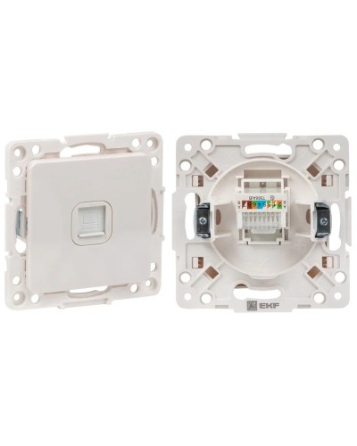 Стокгольм Механизм Розетки RJ-45 1-местной (EYK01-035-10). Механизм Розетки RJ-45 1-местной. EKF в Хабаровске