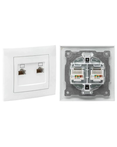 Валенсия розетка комп RJ-45 2-местная (EWK02-035-10). Розетка комп RJ-45 2-местная. EKF в Хабаровске