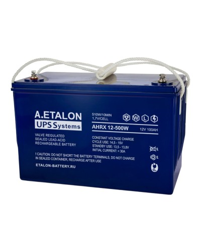 A.ETALON AHRX 12-500W (100). Аккумулятор герметичный свинцово-кислотный. ETALON в Хабаровске