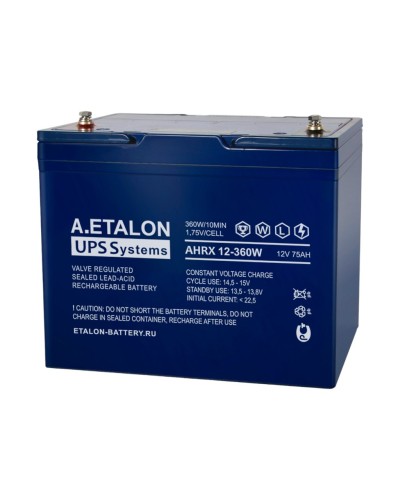 A.ETALON AHRX 12-360W (75). Аккумулятор герметичный свинцово-кислотный. ETALON в Хабаровске