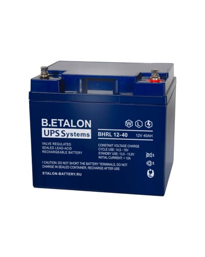 B.ETALON BHRL 12-40. Аккумулятор герметичный свинцово-кислотный. ETALON в Хабаровске