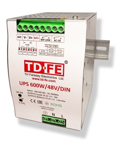 UPS 600W/48V/DIN. Источник вторичного электропитания резервированный. FARADAY в Хабаровске