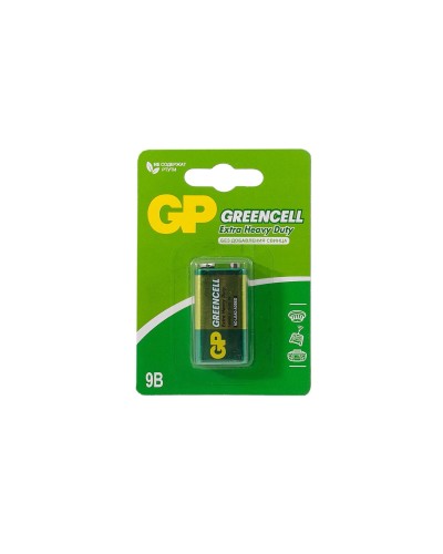 GP GreenCell 9V Крона (GP 1604GLF-2CR1), БЛИСТЕР. Солевая батарейка. GP Batteries в Хабаровске