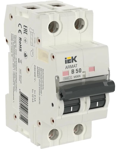 M06N 2P B 50А 6кА ARMAT (AR-M06N-2-B050). Автоматический выключатель. IEK в Хабаровске