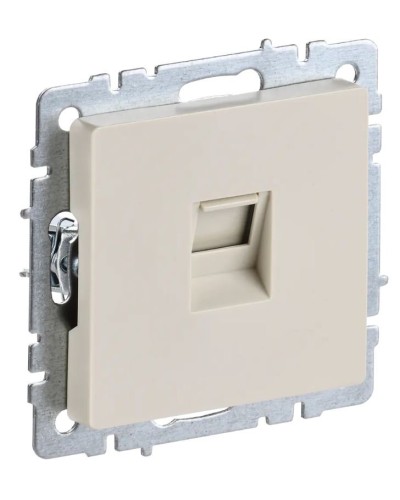 Розетка RJ45 РК10-БрКр кат.5E бежевый BRITE (BR-K10-1-K10). Розетка компьютерная. IEK в Хабаровске