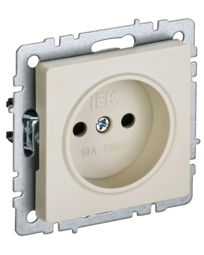 Розетка без з/к РСш10-2-БрКр бежевый BRITE (BR-R13-10-K10). Розетка без заземления с защитными шторками. IEK в Хабаровске