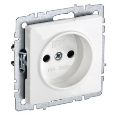 Розетка без з/к РСш10-2-БрБ белый BRITE (BR-R13-10-K01). Розетка без заземления с защитными шторками. IEK