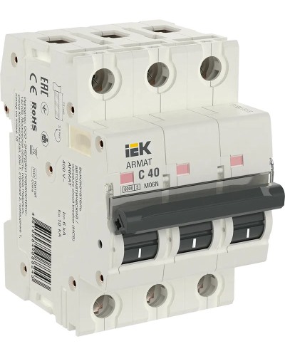 M06N 3P C 40А 6кА ARMAT (AR-M06N-3-C040). Автоматический выключатель. IEK в Хабаровске