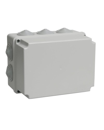 Коробка распаячная КМ41245 190х140х120 открытой проводки IP44 10 гермовводов серая (UKO10-190-140-120-K41-44). Коробка распаячная безгалогенная (HF). IEK в Хабаровске