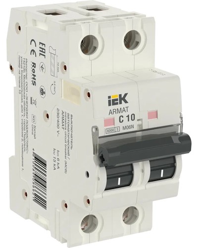 M06N 2P C 10А 6кА ARMAT (AR-M06N-2-C010). Автоматический выключатель. IEK в Хабаровске