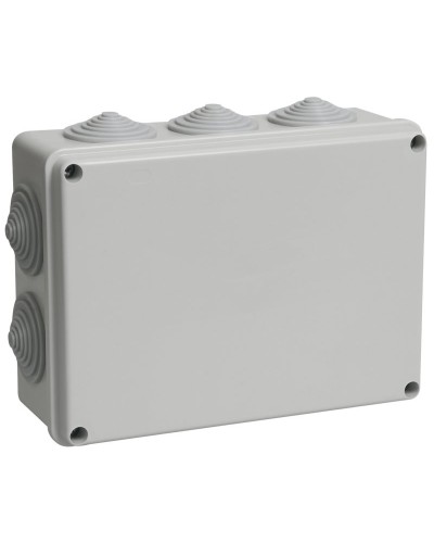 Коробка распаячная КМ41243 190х140х70 открытой проводки IP44 10 гермовводов серая (UKO11-190-140-070-K41-44). Коробка распаячная безгалогенная (HF). IEK в Хабаровске