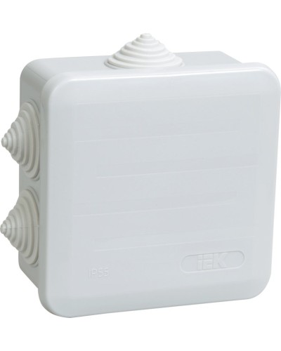 Коробка распаячная КМ41255 100х100х50 открытой проводки IP44 6 гермовводов серая (UKOZ11-100-100-050-K41-44). Коробка распаячная безгалогенная (HF) с защелкивающейся крышкой. IEK в Хабаровске