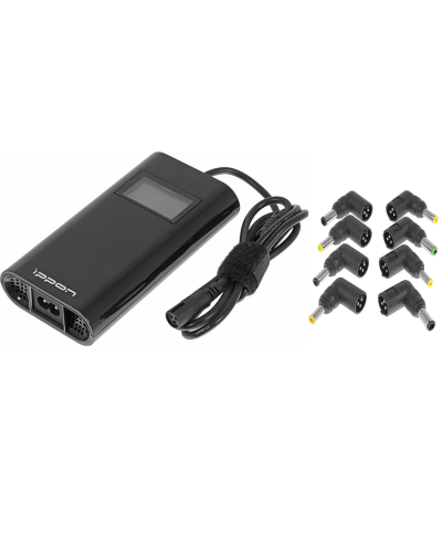 Блок питания Ippon D90U автоматический 90W 15V-19.5V 8-connectors 4.5A 1xUSB 2.1A, LCD индикатор (654527). Блок питания. Ippon в Хабаровске