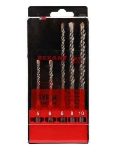 Набор буров, бетон 5-6х110, 6-8-10х160 мм, 5 шт, SDS PLUS Kranz (KR-91-0406): Аксессуар для электроинструмента в Хабаровске