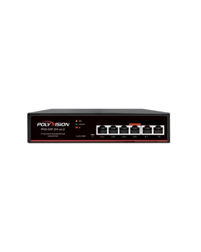 PND-04P-2M v.2. Коммутатор 6-портовый с функцией PoE. Polyvision в Хабаровске