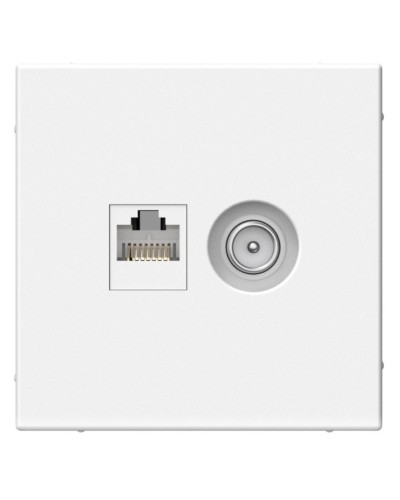 ArtGallery розетка двойная RJ45+TV, кат. 5Е, скрытой установки, механизм, белый (GAL000189). Розетка компьютерная + TV. Systeme Electric в Хабаровске
