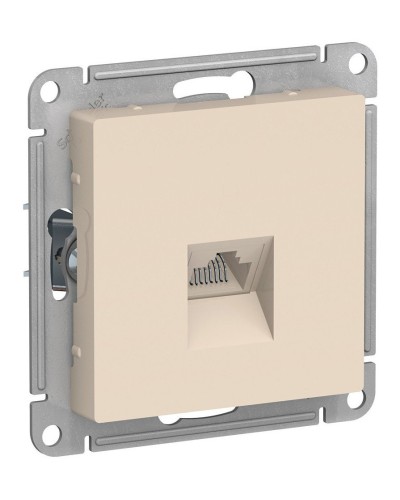 AtlasDesign розетка RJ45, кат. 5Е, 1-местная, скрытой установки, механизм, бежевый (ATN000283). Розетка компьютерная. Systeme Electric в Хабаровске