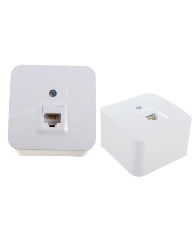 BLANCA розетка RJ45 1-местная, кат. 5Е, открытой установки, белый (BLNIA045001). Розетка компьютерная с изолированной пластиной. Systeme Electric в Хабаровске