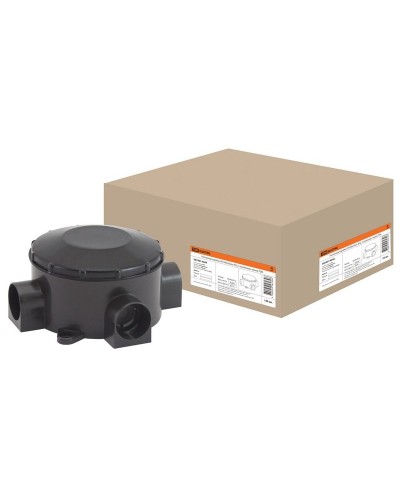 Распаячная коробка ОП D80х35мм, IP42, 3-х рожковая, черная TDM (SQ1401-4044). Распаячная коробка ОП. TDM ЕLECTRIC в Хабаровске