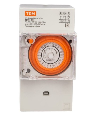 АР-30мин/24ч-16А-DIN (3 модуля) TDM (SQ1503-0006). Аналоговое суточное реле. TDM ЕLECTRIC в Хабаровске
