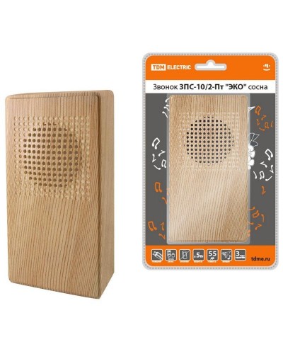 ЗПС-10/2-Пт ЭКО сосна, птичка, без кнопки, AC 230V (SQ1901-0026). Звонок проводной. TDM ЕLECTRIC в Хабаровске