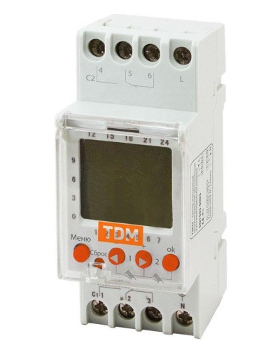 ТЭ822-2кан-1мин/7дн-44on/off-2х16А-DIN TDM (SQ1503-0003). Таймер электронный. TDM ЕLECTRIC в Хабаровске