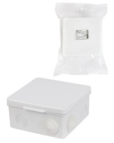 Коробка ОП 100х100х55мм, крышка, IP54, 8вх., белая (SQ1401-0923). Распаячная коробка. TDM ЕLECTRIC в Хабаровске