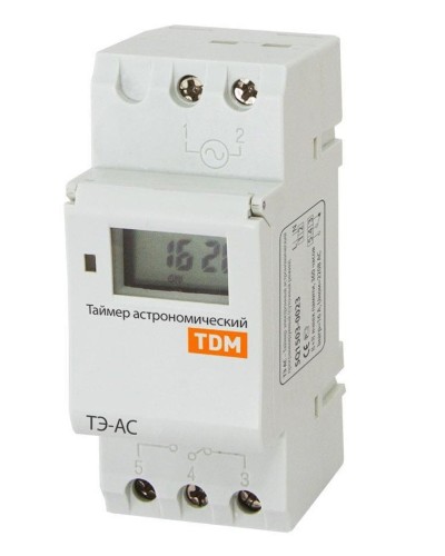 ТЭ-АС-1мин/24ч-8on/off-16А-DIN (астрономический) TDM (SQ1503-0023). Таймер электронный. TDM ЕLECTRIC в Хабаровске