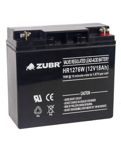 ZUBR HR 1276W (12V, 18Ah). Аккумулятор герметичный свинцово-кислотный. ZUBR в Хабаровске