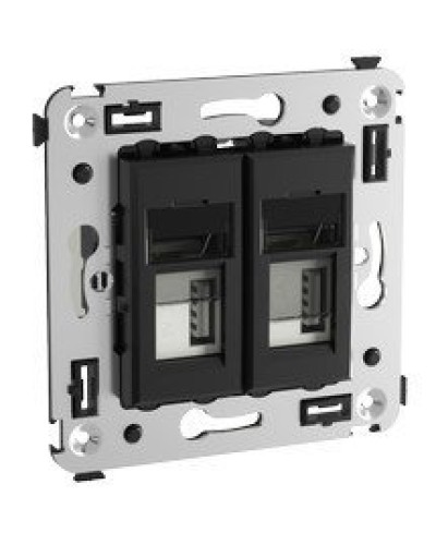 Розетка USB в стену Avanti черный квадрат (4402543). Розетка USB. ДКС в Хабаровске