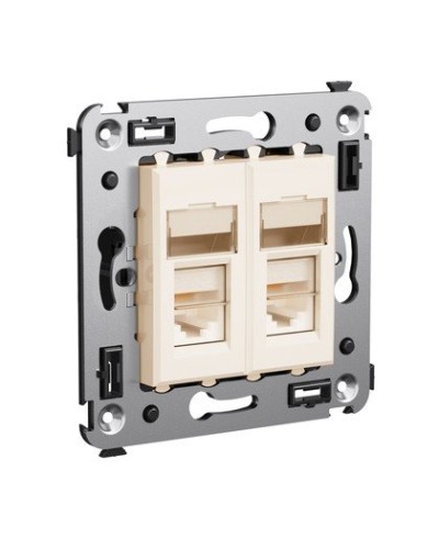 Розетка RJ-45 Avanti в стену двойная экранированная ванильная дымка (4405364). Розетка. ДКС в Хабаровске
