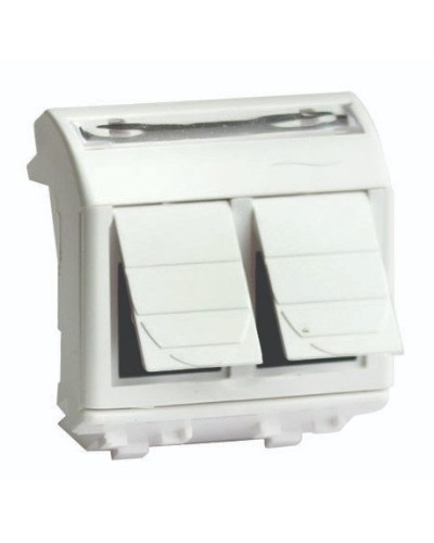 Розетка RJ-45 Brava 2 модуля слоновая кость (75459S): Розетка компьютерная с двумя разъёмами в Хабаровске