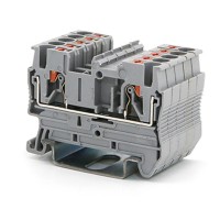 Клемма проходная, зажим push-in, 2 точки подключения, 2.5 кв.мм, серая (VPR-2.5-GY). Клемма проходная, 2 точки подключения. ДКС