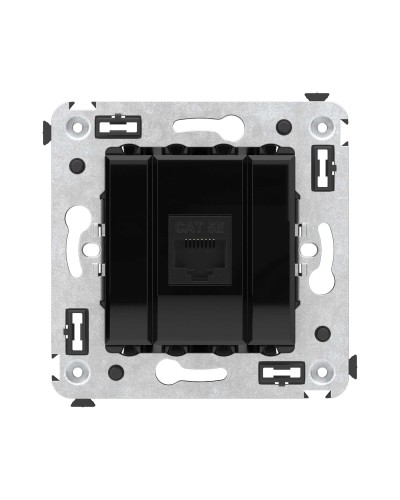 Розетка RJ-45 в стену, кат.5E, Avanti, одинарная, черный квадрат (4402663). Розетка компьютерная. ДКС в Хабаровске