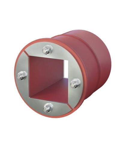 Проходка круглая, нержавеющая, D150х70 мм с проемом 90х90 мм (DXF3125): Проходка круглая, нержавеющая, с проёмом в Хабаровске