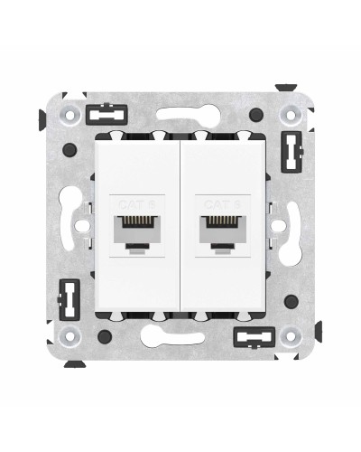 Розетка RJ-45 в стену, кат.6E, Avanti, двойная, белое облако (4400694). Розетка компьютерная. ДКС в Хабаровске