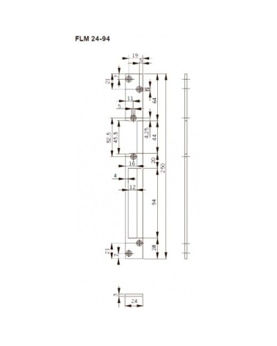 FLH24-94. Запорная планка длинная. dormakaba в Хабаровске