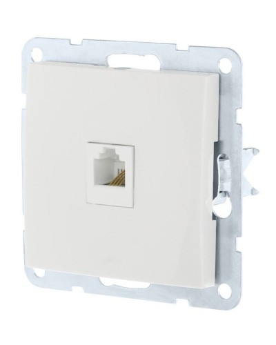 Розетка RJ-45 кат. 5е с накладкой, белый LK60 (866104-1). Розетка компьютерная. Экопласт в Хабаровске