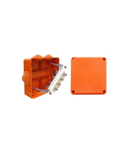 Коробка JBS100 100х100х55, 6 вых., 3P (1,5…10мм²) (43307HF): Коробка монтажная, огнестойкая, без галогена в Хабаровске