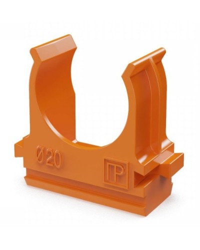 Крепёж-клипса для труб АБС-пластик оранжевая D20 (100 шт) (PR13.0064). Крепление для труб ПВХ. Промрукав в Хабаровске