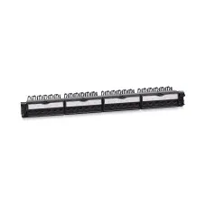 PL-24-KJ-RJ45-Cat.6-180T (11831c): Патч-панель 19" (1U), 24 порта RJ-45, категория 6, с задним кабельным организатором