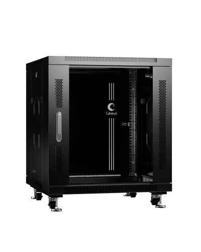SH-05C-12U60/80-BK (8570c). Шкаф телекоммуникационный 19 напольный 12U. CABEUS в Хабаровске