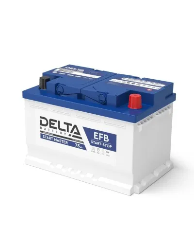 Delta START MASTER EFB 1275 (75 Ah). Аккумулятор автомобильный герметичный свинцово-кислотный. Delta в Хабаровске