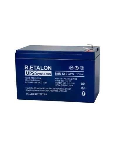 B.ETALON BHR 12-9 34W. Аккумулятор герметичный свинцово-кислотный. ETALON в Хабаровске