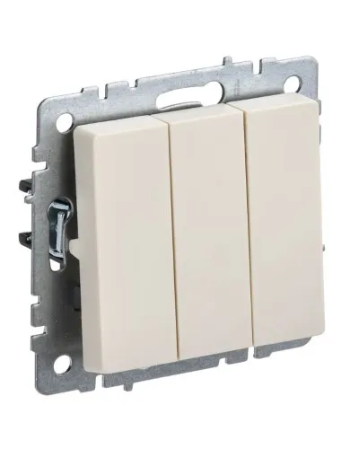Выключатель 3-клавишный ВС10-3-0-БрКр бежевый BRITE (BR-V30-0-10-K10). Выключатель. IEK в Хабаровске