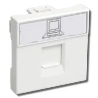 РКИ-20-00-П RJ-45 UTP белая (CKK-40D-RI2-K01). Розетка информационная 2 модуля ПРАЙМЕР. IEK